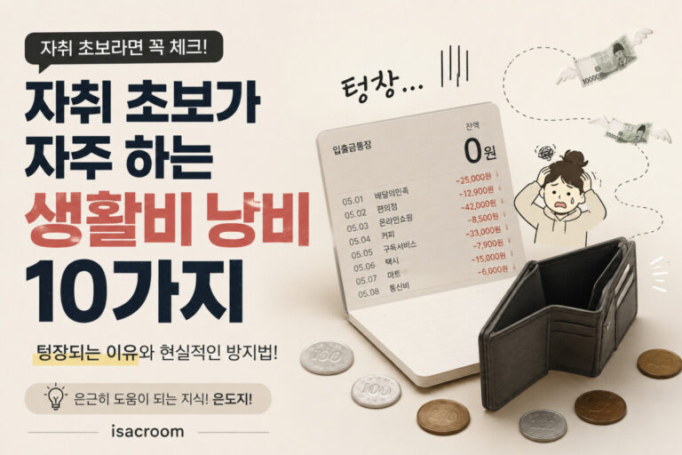 자취 초보가 자주 하는 생활비 낭비 10가지